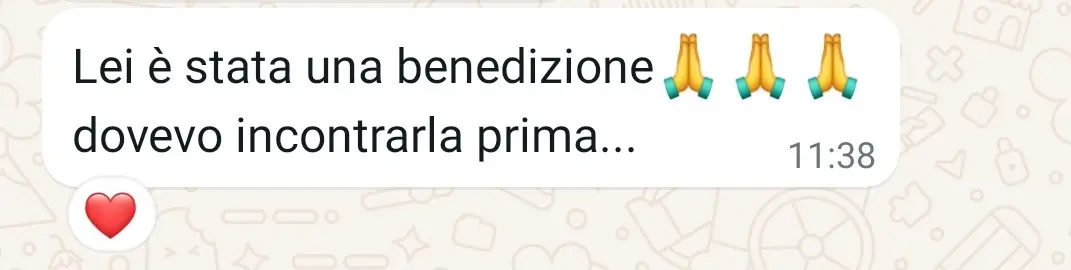 Testimonianza breve e toccante di una paziente che definisce la dottoressa una vera benedizione per la sua vita e il suo percorso di guarigione emotiva.